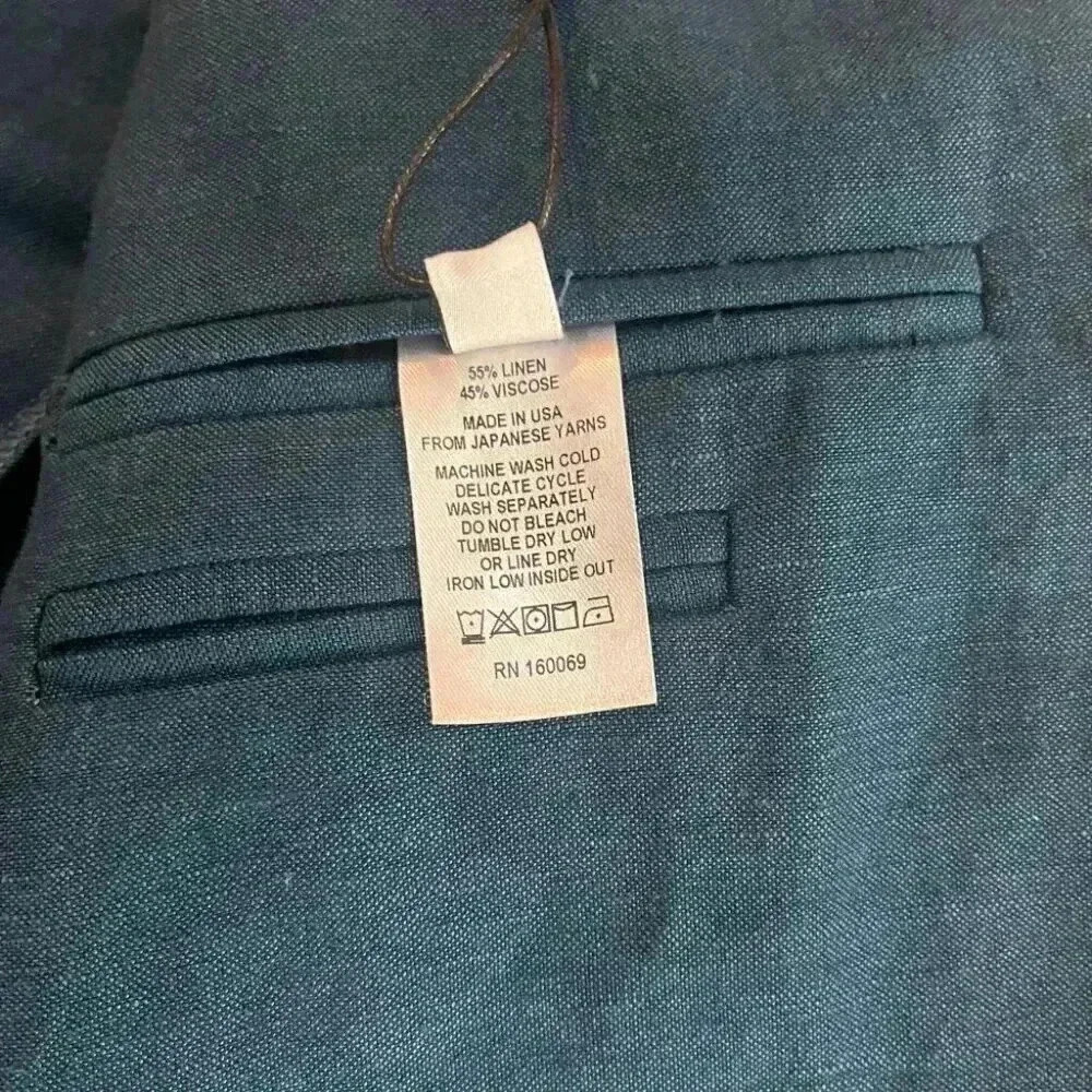 Teddy Voranson | SB Peak Lapel Linen Blazer - Azure / Sz 42R [NWT] - Picture 9 of 9
